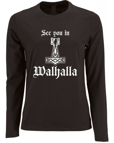 Damen Langarm Shirt (See you in Walhalla Thorhammer)