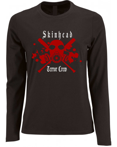 Damen Langarm Shirt (Skinhead Terror Crew)