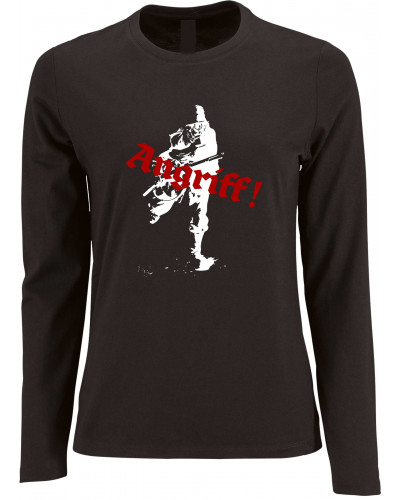 Damen Langarm Shirt (Soldat, Angriff)