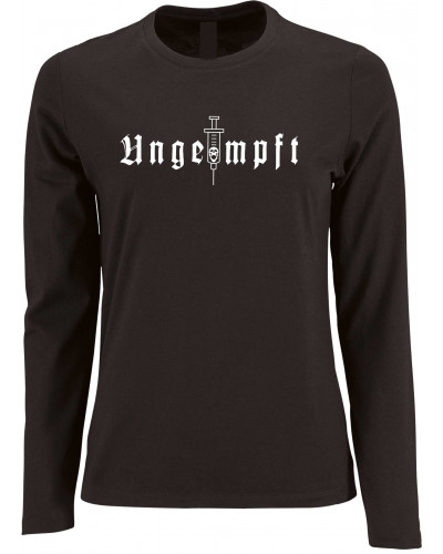 Damen Langarm Shirt (Ungeimpft, Einfarbig)
