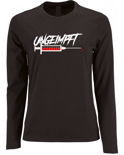 Damen Langarm Shirt (Ungeimpft, Spritze)