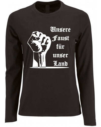 Damen Langarm Shirt (Unsere Faust für unser Land)