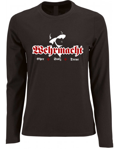 Damen Langarm Shirt (Wehrmacht, ehre stolz treue)
