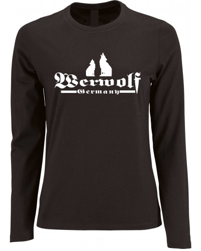 Damen Langarm Shirt (Werwolf Germany mit Wolf)