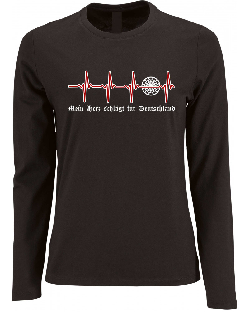 Damen Langarm Shirt (Mein Herz schlägt für Deutschland)