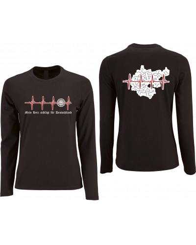 Damen Langarm Shirt (Mein Herz schlägt für Deutschland)