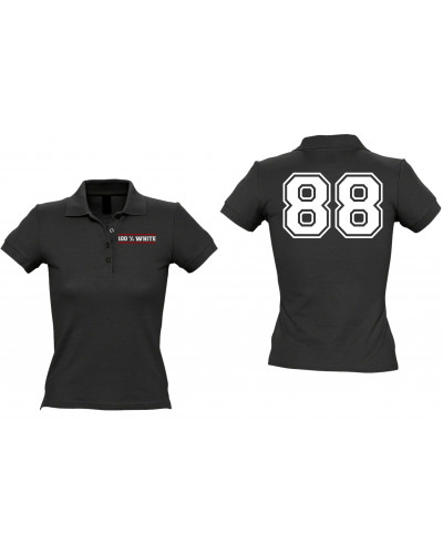 Besticktes Damen Poloshirt (100% White)