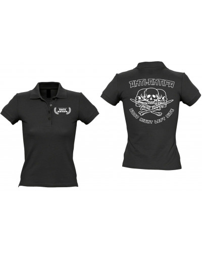 Besticktes Damen Poloshirt (Anti-Antifa)