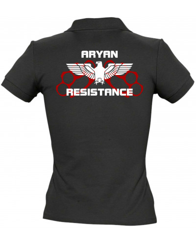 Besticktes Damen Poloshirt (Aryan Resistance)