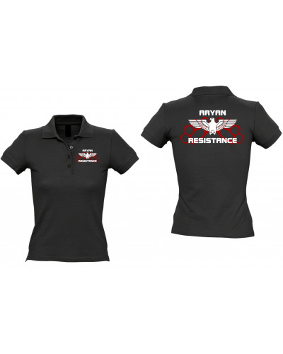 Besticktes Damen Poloshirt (Aryan Resistance)