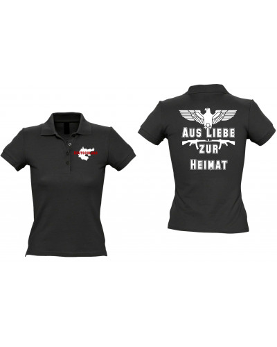 Besticktes Damen Poloshirt (Aus liebe zur Heimat)