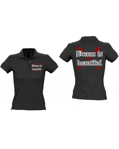 Besticktes Damen Poloshirt (Braun is beautiful)