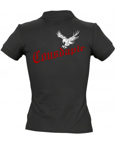 Besticktes Damen Poloshirt (Consdaple, Adler im Flug)
