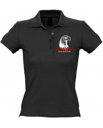 Besticktes Damen Poloshirt (Consdaple, Adlerkopf 1990)