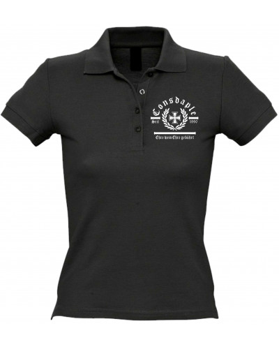 Besticktes Damen Poloshirt (Consdaple, Ehre wem Ehre gebührt)