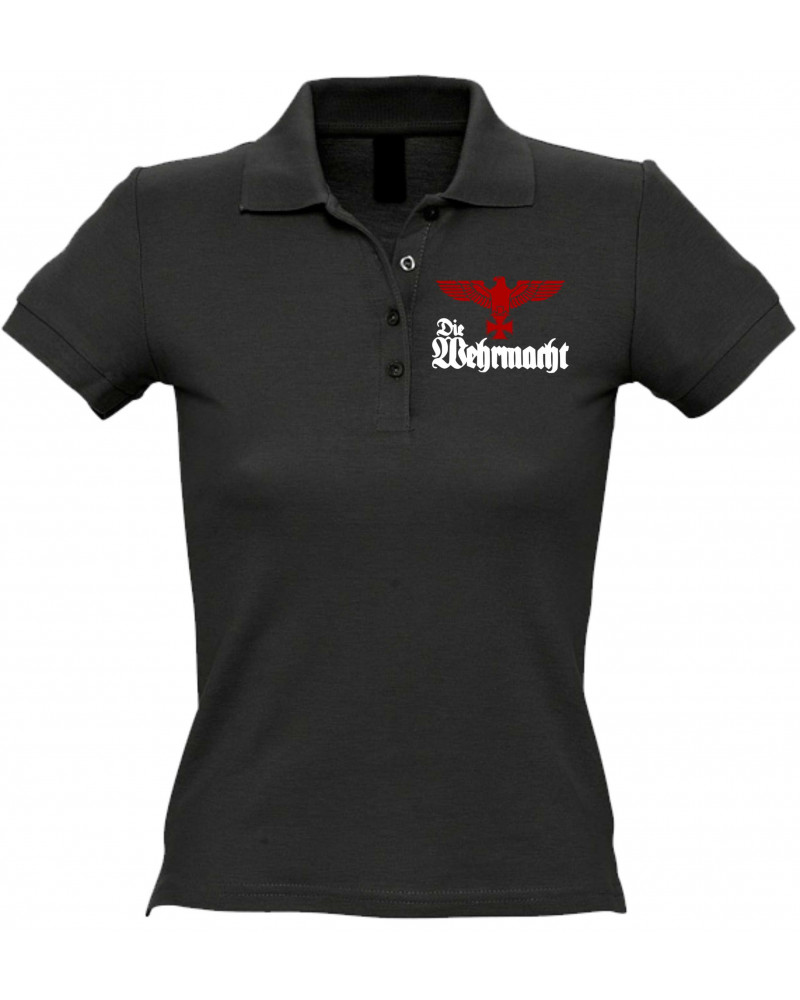 Besticktes Damen Poloshirt (Die Wehrmacht)