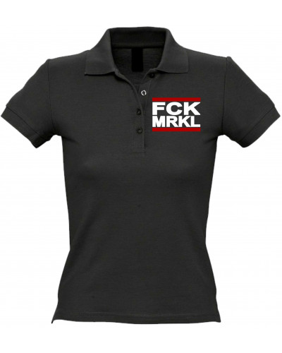 Besticktes Damen Poloshirt (FCK MRKL)