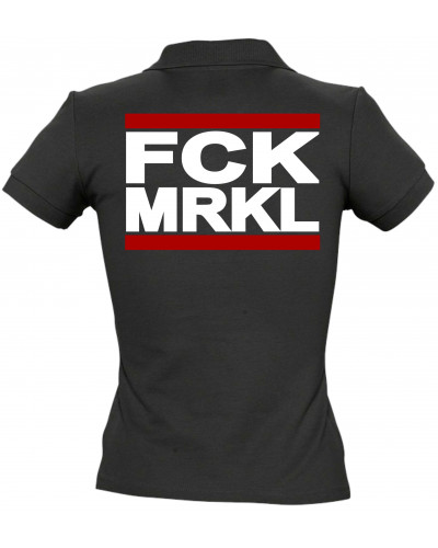 Besticktes Damen Poloshirt (FCK MRKL)