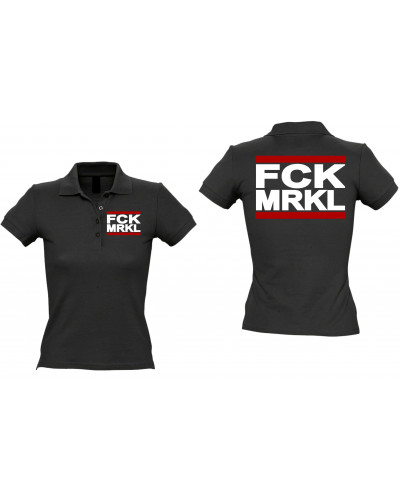 Besticktes Damen Poloshirt (FCK MRKL)