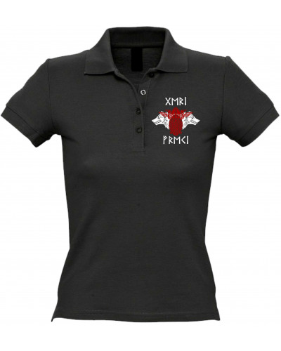 Besticktes Damen Poloshirt (Geri und Freki)