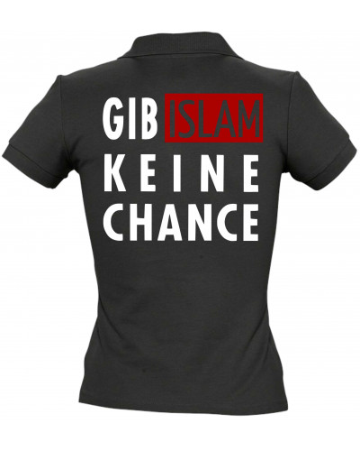 Besticktes Damen Poloshirt (Gib Islam keine Chance)