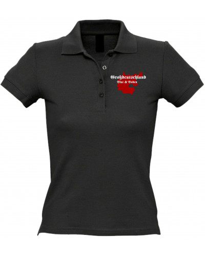 Besticktes Damen Poloshirt (Großdeutschland Blut&Boden)