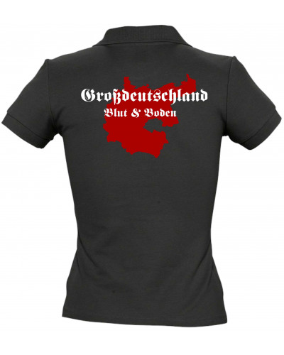 Besticktes Damen Poloshirt (Großdeutschland Blut&Boden)