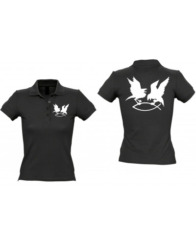 Besticktes Damen Poloshirt (Hugin Munin)