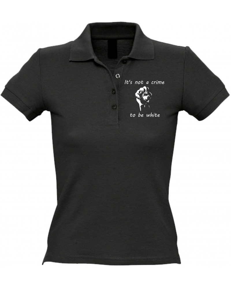 Besticktes Damen Poloshirt (Its not a crime to be white)