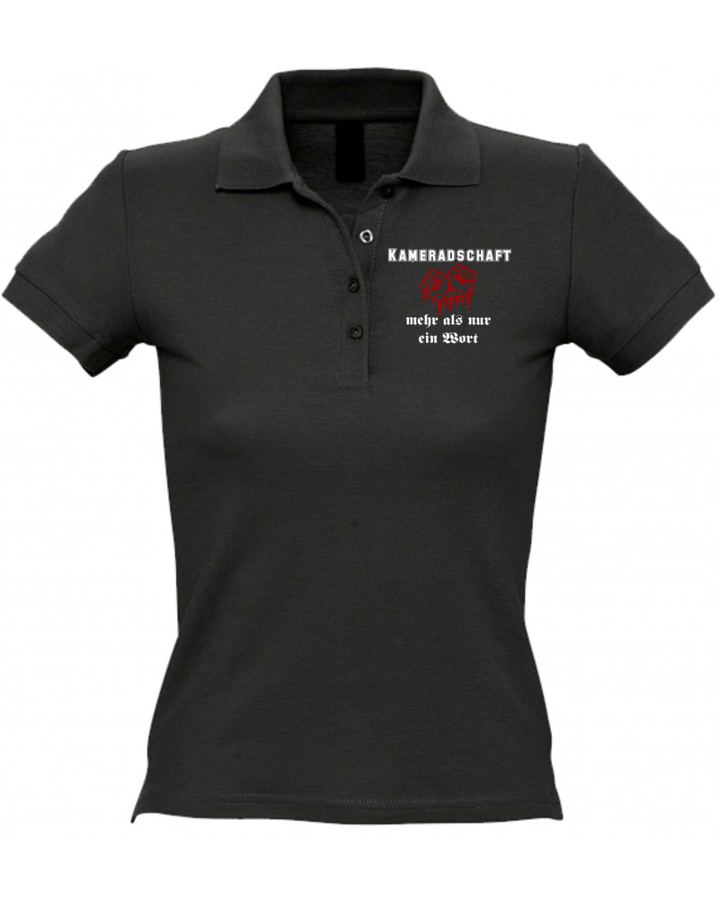 Besticktes Damen Poloshirt (Kameradschaft mehr als nur ein Wort)