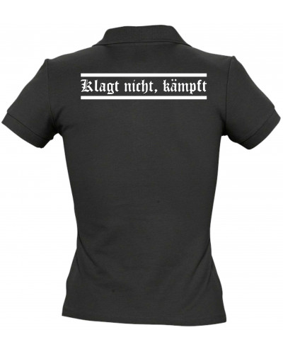 Besticktes Damen Poloshirt (Klagt nicht kämpft)