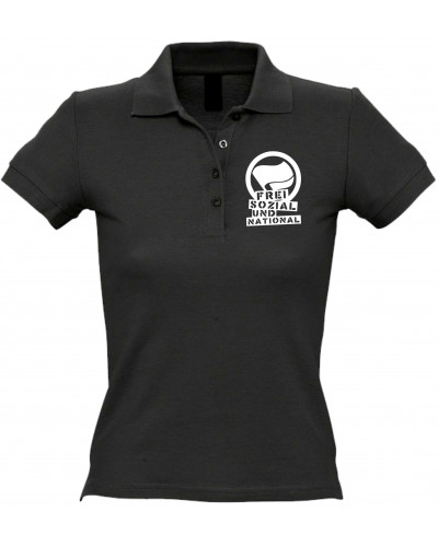 Besticktes Damen Poloshirt (Komm zur Revolution)