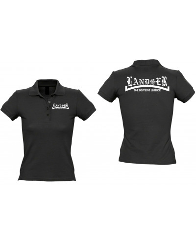 Besticktes Damen Poloshirt (Landser, weiß)