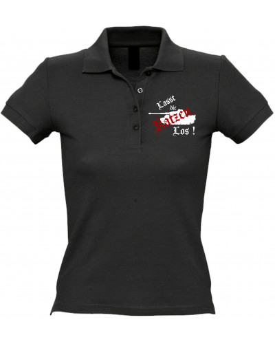 Besticktes Damen Poloshirt (Lasst die Katzen los)