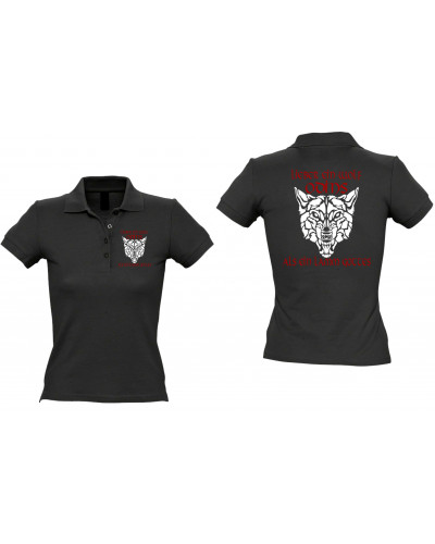 Besticktes Damen Poloshirt (Lieber ein Wolf Odins als ein Lamm Gottes)