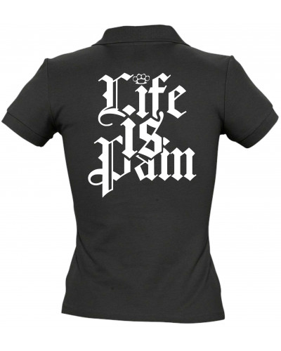 Besticktes Damen Poloshirt (Life is Pain)