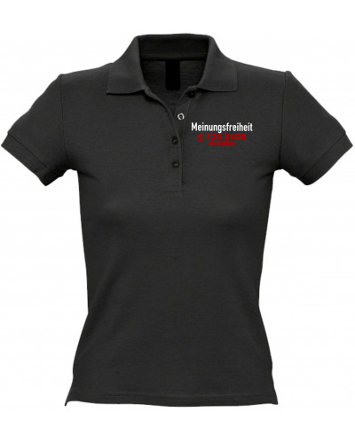 Besticktes Damen Poloshirt (Meinungsfreiheit)