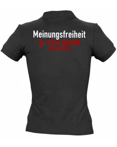 Besticktes Damen Poloshirt (Meinungsfreiheit)