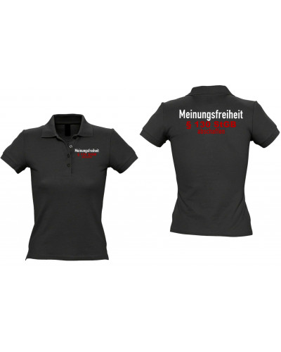 Besticktes Damen Poloshirt (Meinungsfreiheit)