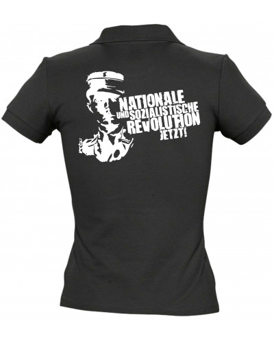 Besticktes Damen Poloshirt (Nationale und sozialistische Revolution jetzt)