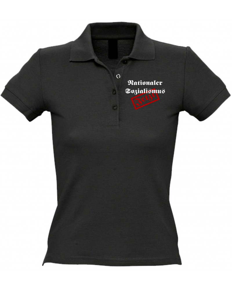 Besticktes Damen Poloshirt (Nationaler Sozialismus jetzt)