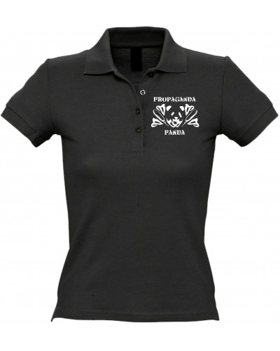 Besticktes Damen Poloshirt (Propaganda Panda)