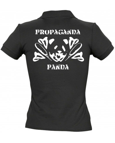 Besticktes Damen Poloshirt (Propaganda Panda)