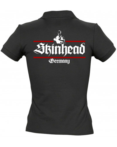 Besticktes Damen Poloshirt (Skinhead Germany)