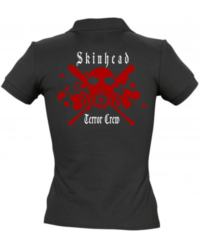 Besticktes Damen Poloshirt (Skinhead Terror Crew)