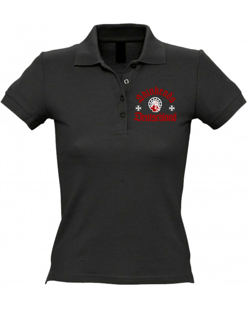 Besticktes Damen Poloshirt (Skinheads Deutschland)