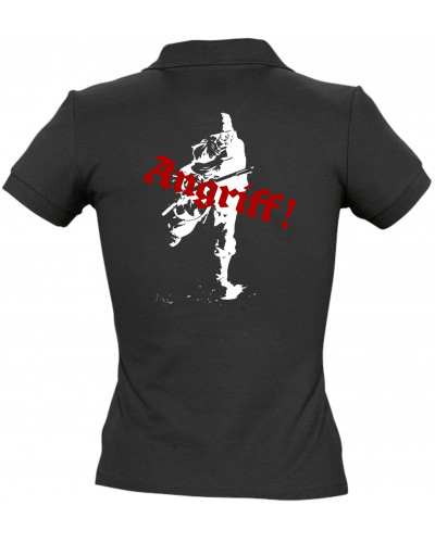 Besticktes Damen Poloshirt (Soldat, Angriff)
