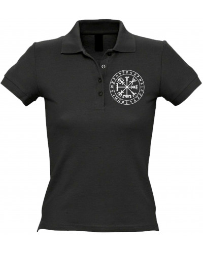 Besticktes Damen Poloshirt (Vegvisir)