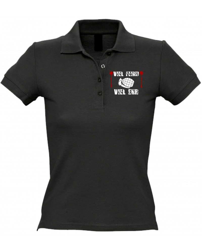 Besticktes Damen Poloshirt (Viel feind viel Ehr)