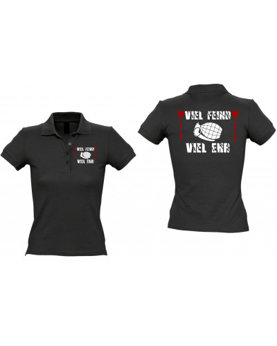 Besticktes Damen Poloshirt (Viel feind viel Ehr)